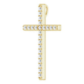 14K Yellow 3/8 CTW Natural Diamond Cross Pendant